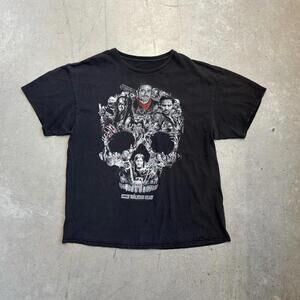Vintage 2000s AMC The Walking Dead Characters Skull T-Shirt Large Black